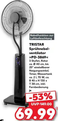 Kaufland TRISTAR Sprühnebelventilator PD-3869 Angebot