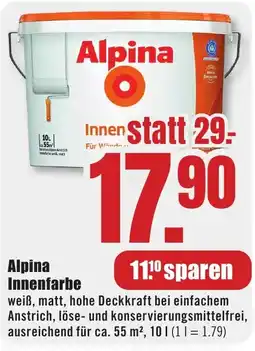 B1 Discount Baumarkt Alpina Innenfarbe Angebot