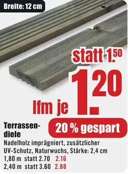 B1 Discount Baumarkt Terrassen-diele Angebot