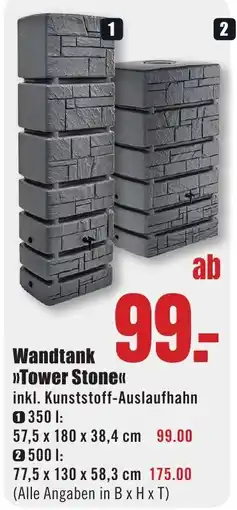 B1 Discount Baumarkt Wandtank »Tower Stone« Angebot
