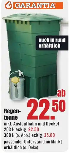 B1 Discount Baumarkt GARANTIA Regen-tonne Angebot