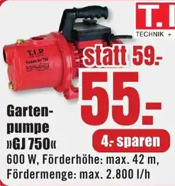 B1 Discount Baumarkt T.I.P. Gartenpumpe »GJ 750« Angebot
