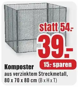 B1 Discount Baumarkt Komposter aus verzinktem Streckmetall Angebot