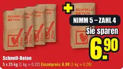 B1 Discount Baumarkt Schnell-Beton Angebot