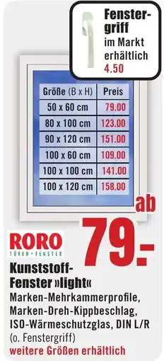 B1 Discount Baumarkt RORO Kunststoff-Fenster »light« Angebot