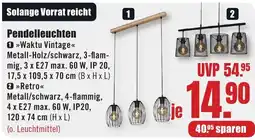 B1 Discount Baumarkt Waktu Vintage/Retro Metall/schwarz Pendelleuchten Angebot