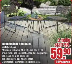 B1 Discount Baumarkt Balkonmöbel-Set »Nele« Angebot