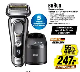 expert Techno Land BRAUN Herrenrasierer Series 9 - 9486cc wet&dry Angebot
