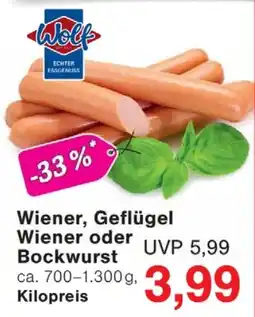 Wiglo Wunderland Wolf Wiener, Geflügel Wiener oder Bockwurst Angebot