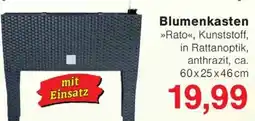 Wiglo Wunderland Blumenkasten »Rato«, Kunststoff, in Rattanoptik, anthrazit Angebot