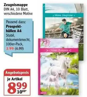 Globus Zeugnismappe, Prospekt-hüllen A4 Angebot