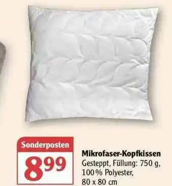 Globus Mikrofaser-Kopfkissen Angebot