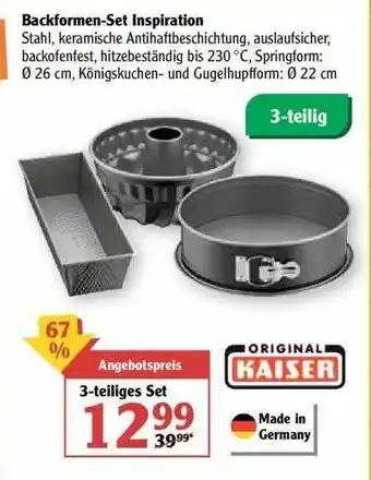 Globus Kaiser Backformen-set Inspiration Angebot