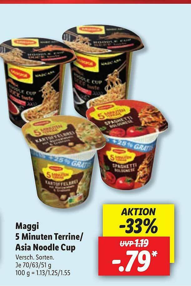 Maggi 5 Minuten Terrineasia Noodle Cup Angebot bei Lidl