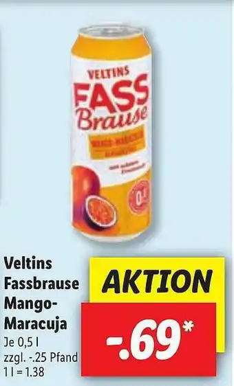 Lidl Veltins Fassbrause Mango-maracuja Angebot