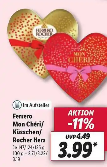 Lidl Ferrero Mon Chéri-küsschen-rocher Herz Angebot