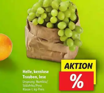 Lidl Helle, Kernlose Trauben, Lose Angebot