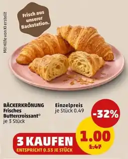 PENNY BÄCKERKRÖNUNG Frisches Buttercroissant* Angebot