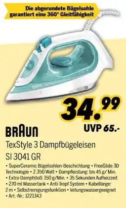 MEDIMAX BRAUN TexStyle 3 Dampfbügeleisen Angebot