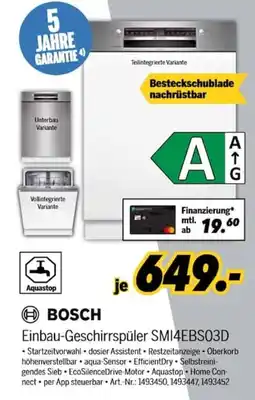 MEDIMAX Einbau-Geschirrspüler SMI4EBS03D Angebot