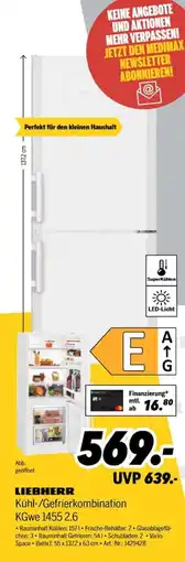 MEDIMAX LIEBHERR Kühl-/Gefrierkombination KGwe 1455 2.6 Angebot