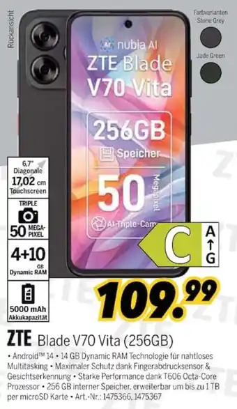 MEDIMAX ZTE Blade V70 Vita (256GB) Angebot