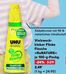 Kaufland UHU Vielzweckkleber Flinke Flasche ReNATURE Angebot