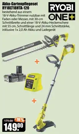 V Baumarkt RYOBI Akku-Gartenpflegeset RY18LT18HTA-120 Angebot