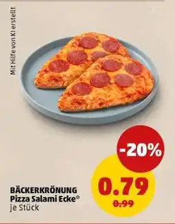 PENNY BÄCKERKRÖNUNG Pizza Salami Ecke Angebot
