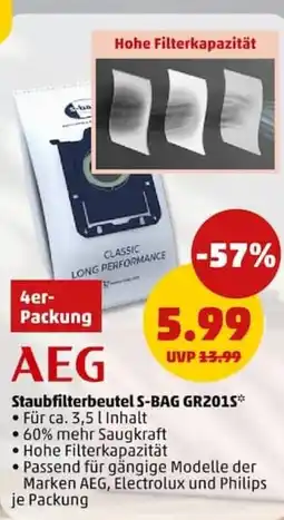 PENNY AEG Staubfilterbeutel S-BAG GR201S Angebot