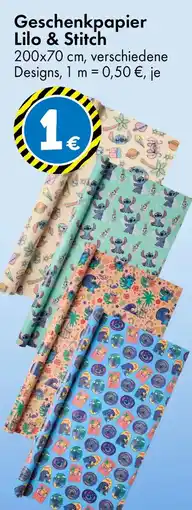 TEDi Geschenkpapier Lilo & Stitch 200x70 cm Angebot
