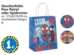 TEDi Geschenktüte Paw Patrol oder Spiderman Angebot