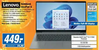 Expert Lenovo Notebook IdeaPad 3i Angebot