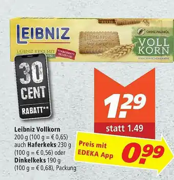 Marktkauf Leibniz Vollkorn Auch Haferkeks Oder Dinkelkeks Angebot