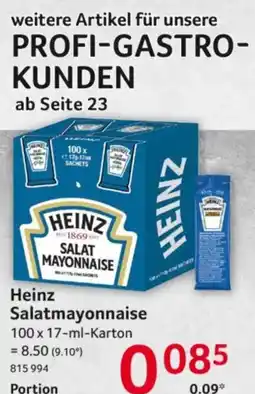 Selgros Heinz Salatmayonnaise Angebot