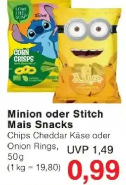 Jawoll Minion oder Stitch Mais Snacks Angebot