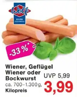 Jawoll Wolf Wiener, Geflügel Wiener oder Bockwurst Angebot
