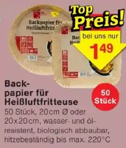 Jawoll Backpapier für Heißluftfritteuse Angebot