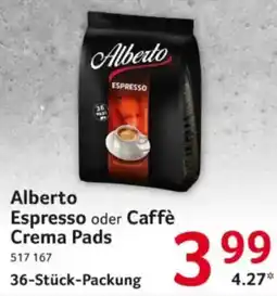 Selgros Alberto Espresso oder Caffè Crema Pads Angebot