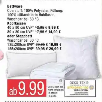 Marktkauf Bettware, Kopfkissen Oder Steppbett Angebot