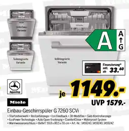 MEDIMAX Miele einbau-geschirrspüler g 7260 scvi Angebot