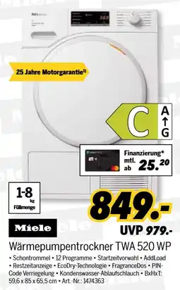 MEDIMAX Miele wärmepumpentrockner twa 520 wp Angebot