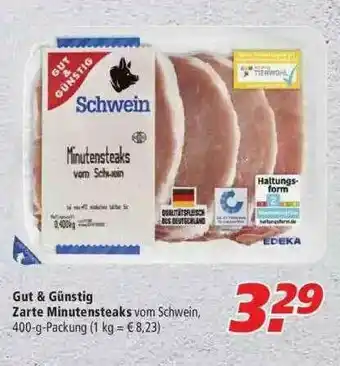 Marktkauf Gut & Günstig Zarte Minutensteaks Angebot