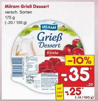 Netto Marken-Discount Milram Grieß Dessert Angebot