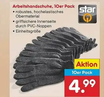 Netto Marken-Discount Arbeitshandschuhe 10er Pack Star Angebot