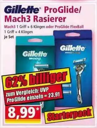 Norma Gillette Proglide Mach3 Rasierer Angebot