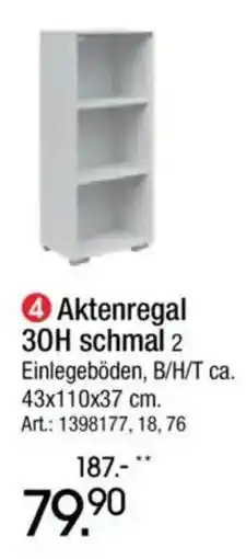 Zurbrüggen Aktenregal 30H schmal 2 Angebot