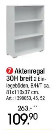 Zurbrüggen Aktenregal 30H breit Angebot