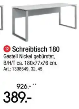 Zurbrüggen Schreibtisch 180 Angebot