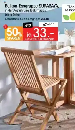 Zurbrüggen Balkon-Essgruppe SURABAYA, in der Ausführung Teak massiv Angebot